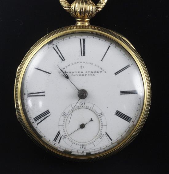 A Victorian 18ct gold keywind lever pocket watch by Henry Reynolds Lemon, Liverpool,